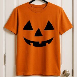 Pumpkin Jack-O’-Lantern Halloween Graphic T-Shirt - Orange